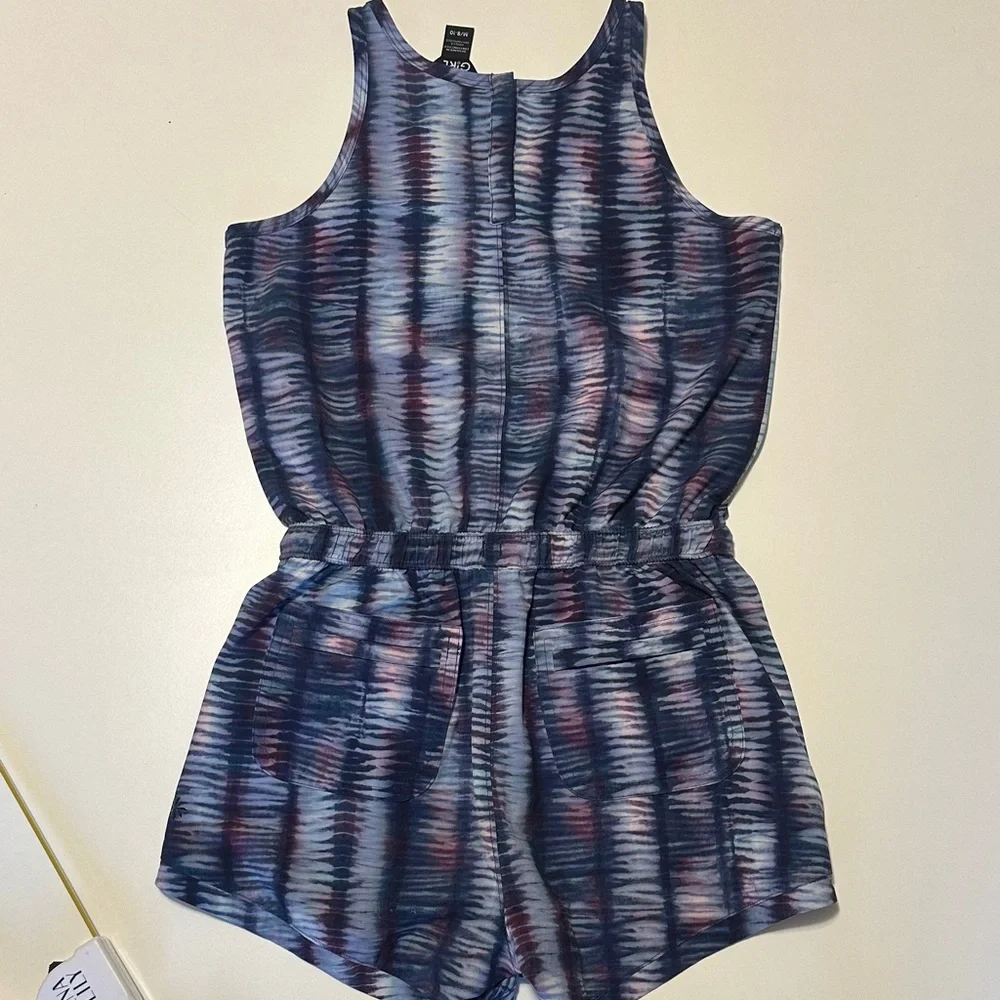 Athleta Girl Blue and Purple Patterned Romper - Picture 8 of 9
